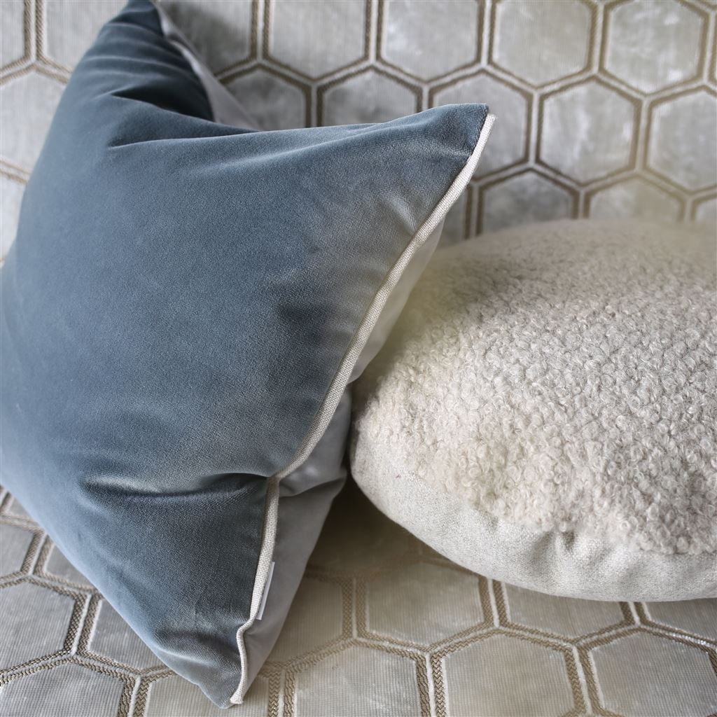 Varese Granite & Platinum Velvet Decorative Pillow