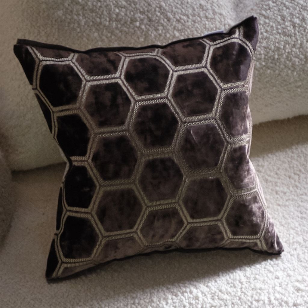 Manipur Espresso Velvet Cushion