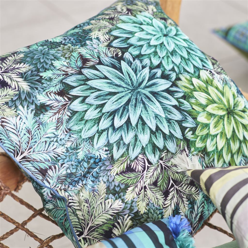Madhya Azure Velvet Decorative Pillow