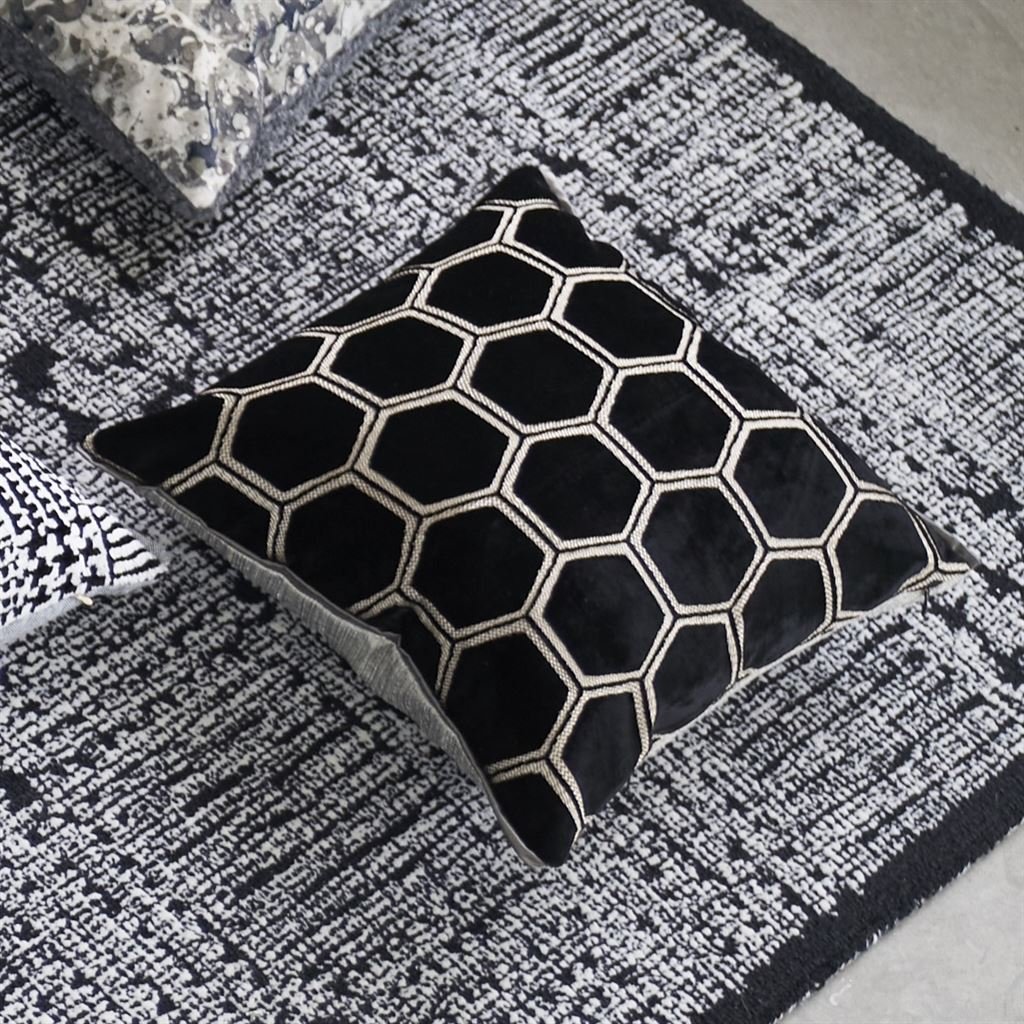Manipur Noir Velvet Decorative Pillow