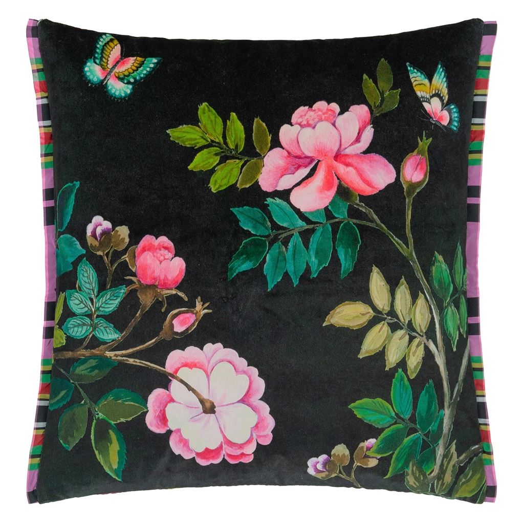 Porcelaine de Chine Velours Noir Cushion