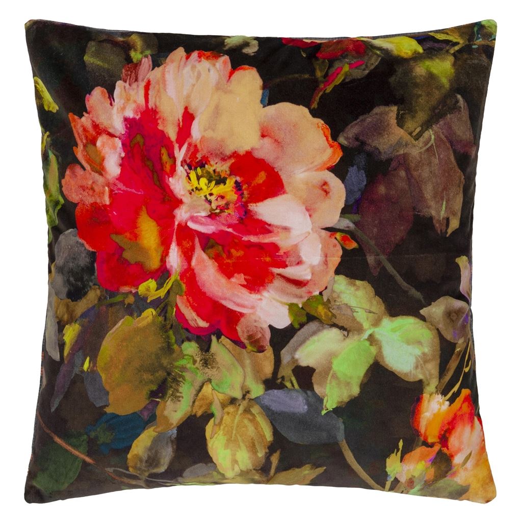 Gertrude Rose Chestnut Velvet Decorative Pillows | Designers Guild