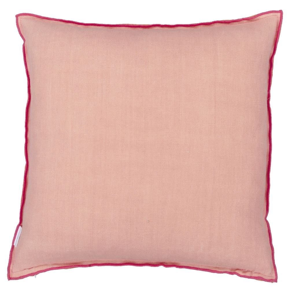 Brera Lino Hibiscus & Peach Cushion - Reverse
