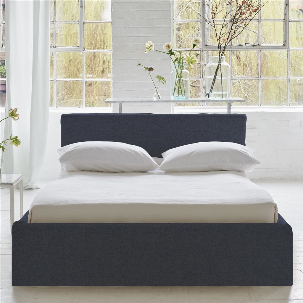 Square Loose Bed Low - Single - Rothesay - Denim - Walnut Leg