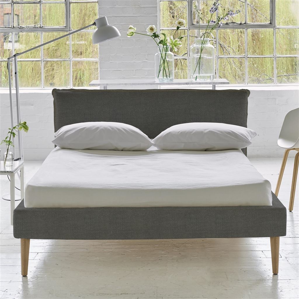 Pillow Low Bed - Double - Brera Lino Granite - Beech Leg