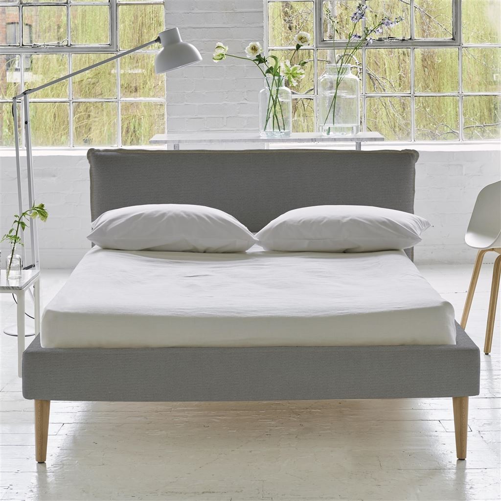 Pillow Low Bed - Double - Cassia Zinc - Beech Leg