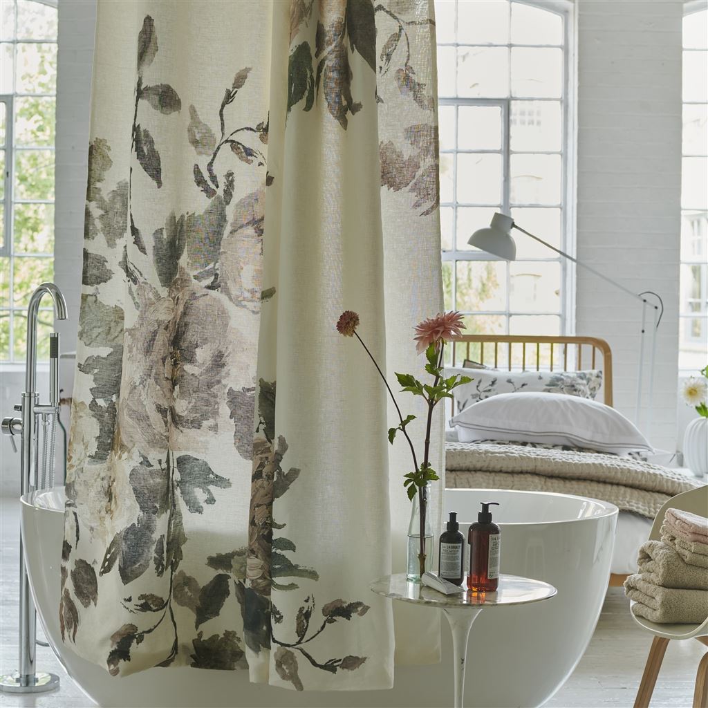 Shanghai Garden Ecru Shower Curtain