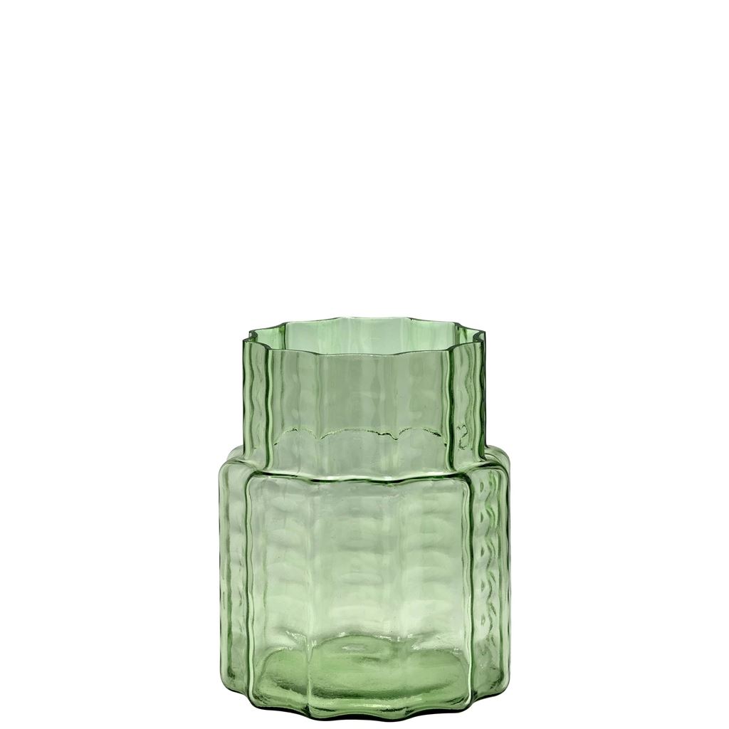Wide Green Waves Vase