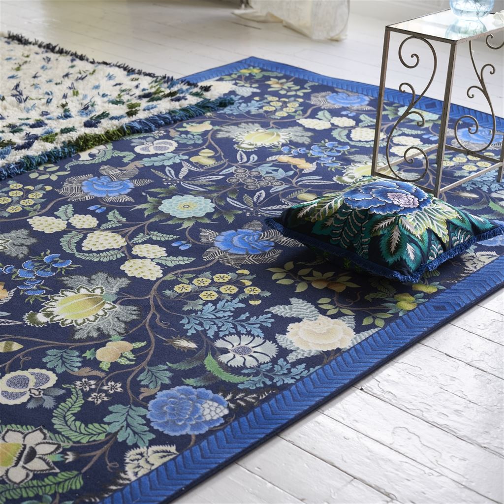 Tapis Brocart Decoratif Indigo 