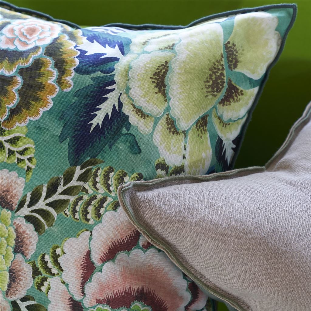Rose De Damas Jade Decorative Pillow