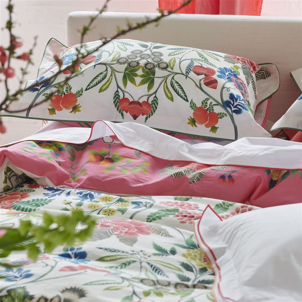 Brocart Decoratif Fuchsia Cotton Bed Linen
