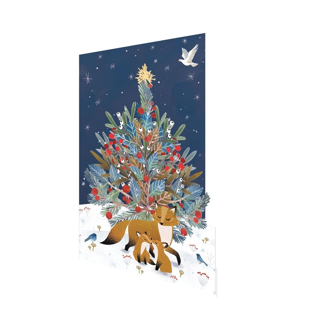 Paw Prints Tree Christmas Cards 