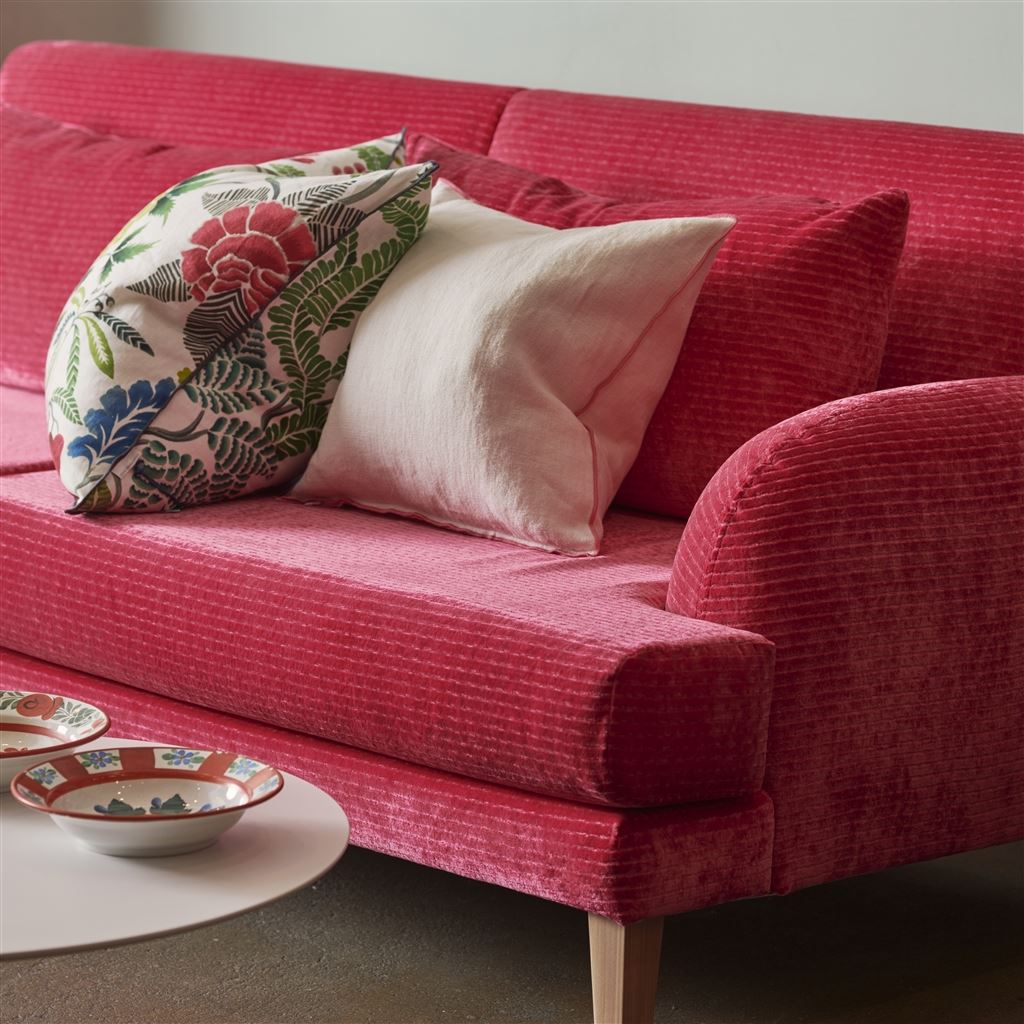 Brera Lino Alabaster & Fuchsia Decorative Pillow
