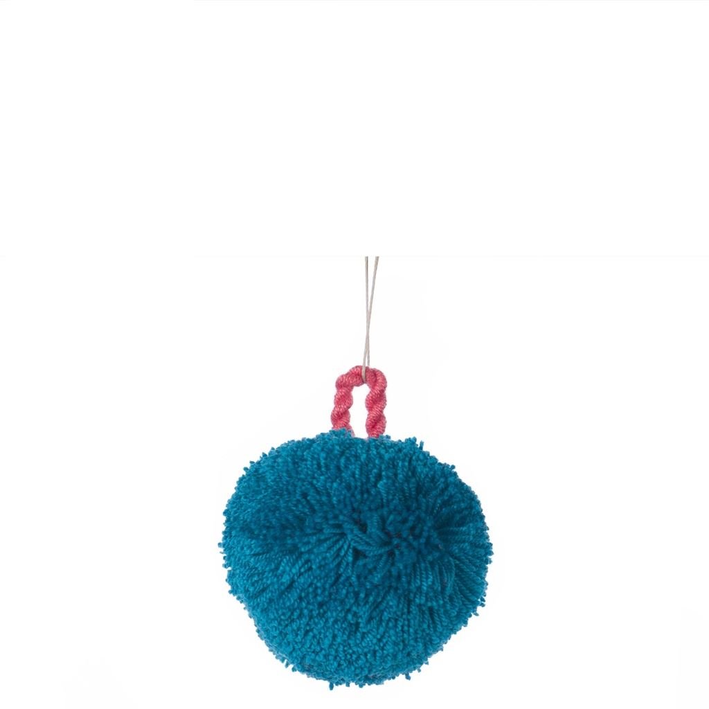 Pom Pom Bauble Turquoise & Pink 