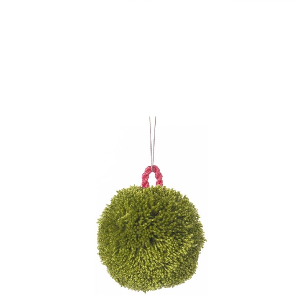 Pom Pom Bauble Light Green & Orange 