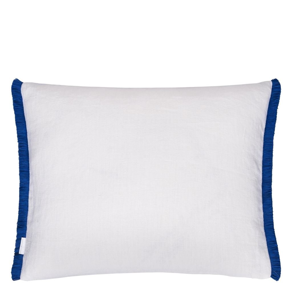 Isabella Embroidered Cobalt Cushion - Reverse