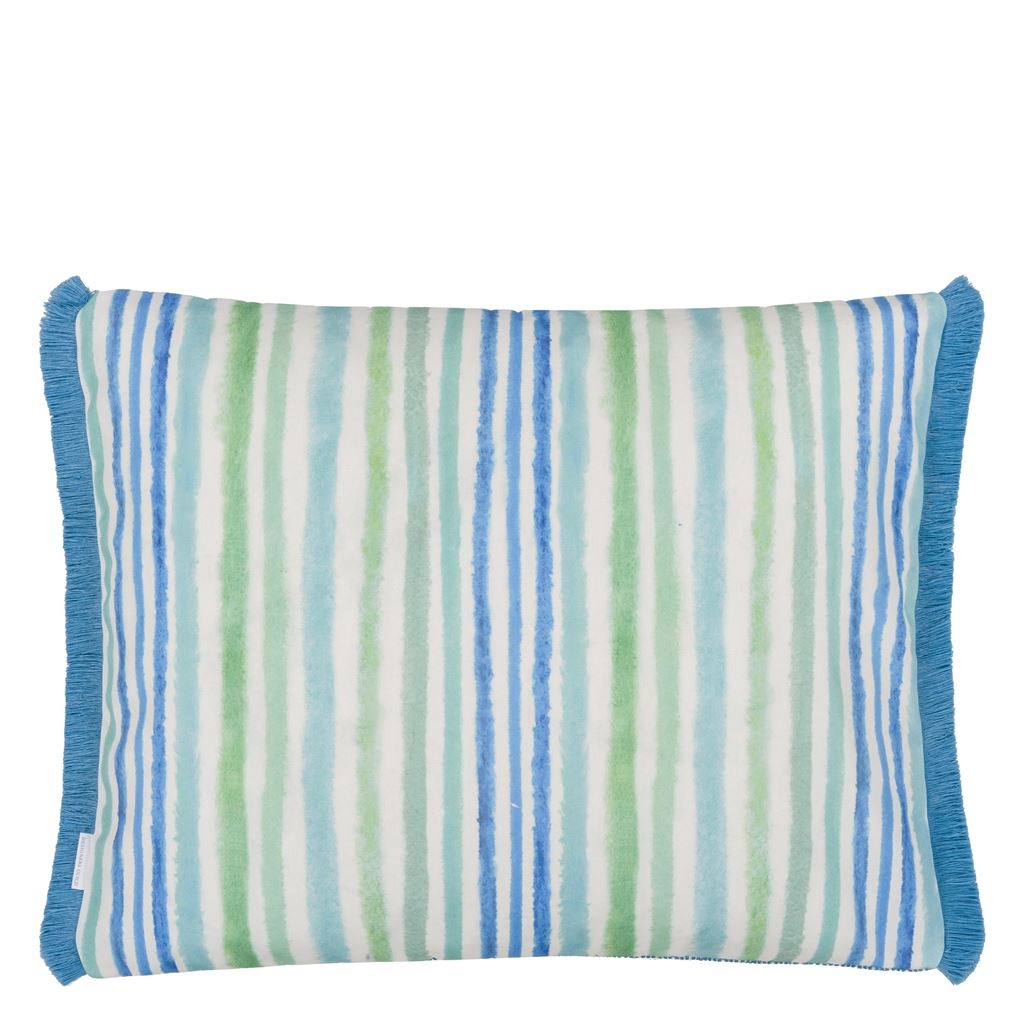 Pompano Aqua Outdoor Cushion - Reverse