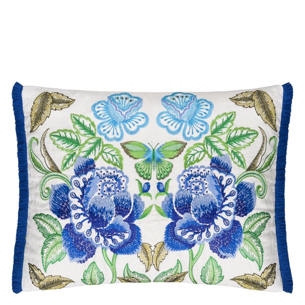 Isabella Embroidered Cobalt Cushion