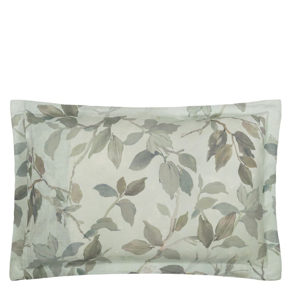 Fleur Blanche Eau De Nil Pack of 2 Pillowcase - Reverse