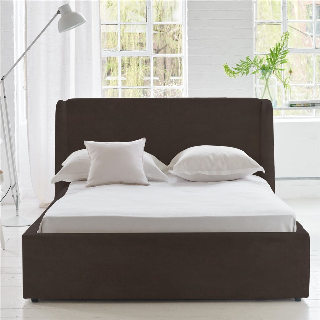 Amalfi Bed -Double - Cassia Velvet - Moleskin