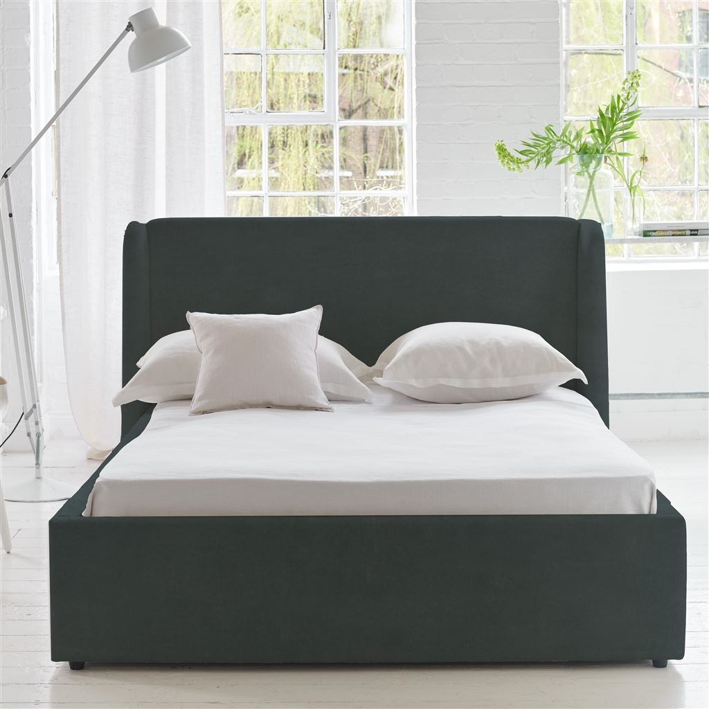 Amalfi Bed -Double - Cassia Velvet - Graphite