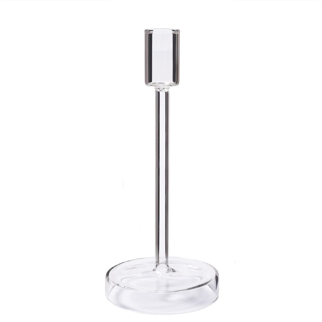 Large Clear Glass Candle Holder