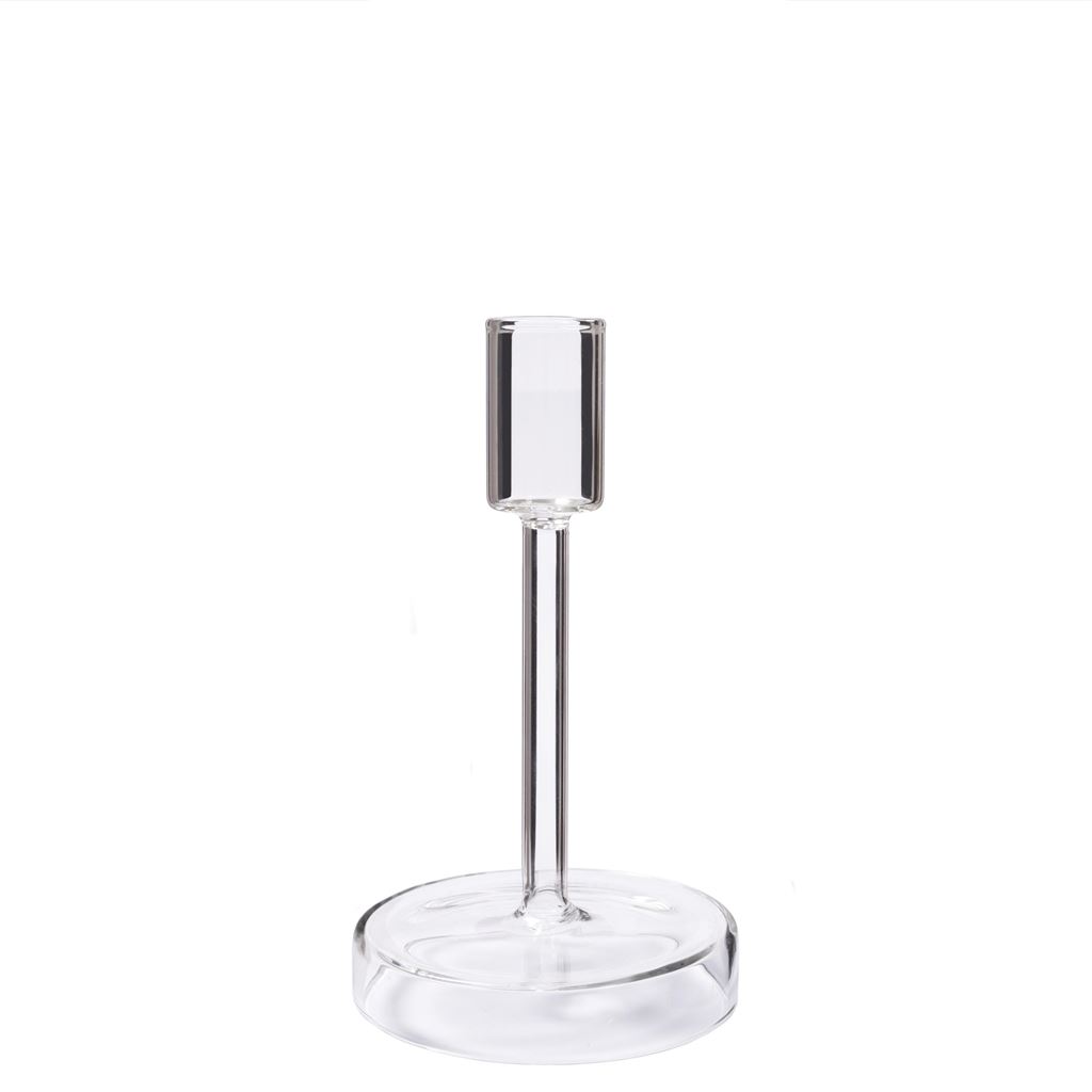 Medium Clear Glass Candle Holder