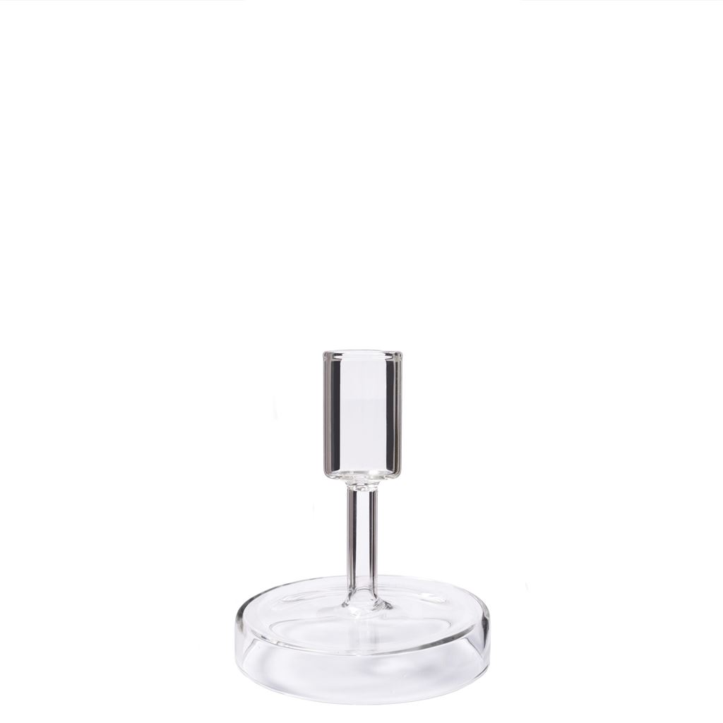 Small Clear Glass Candle Holder