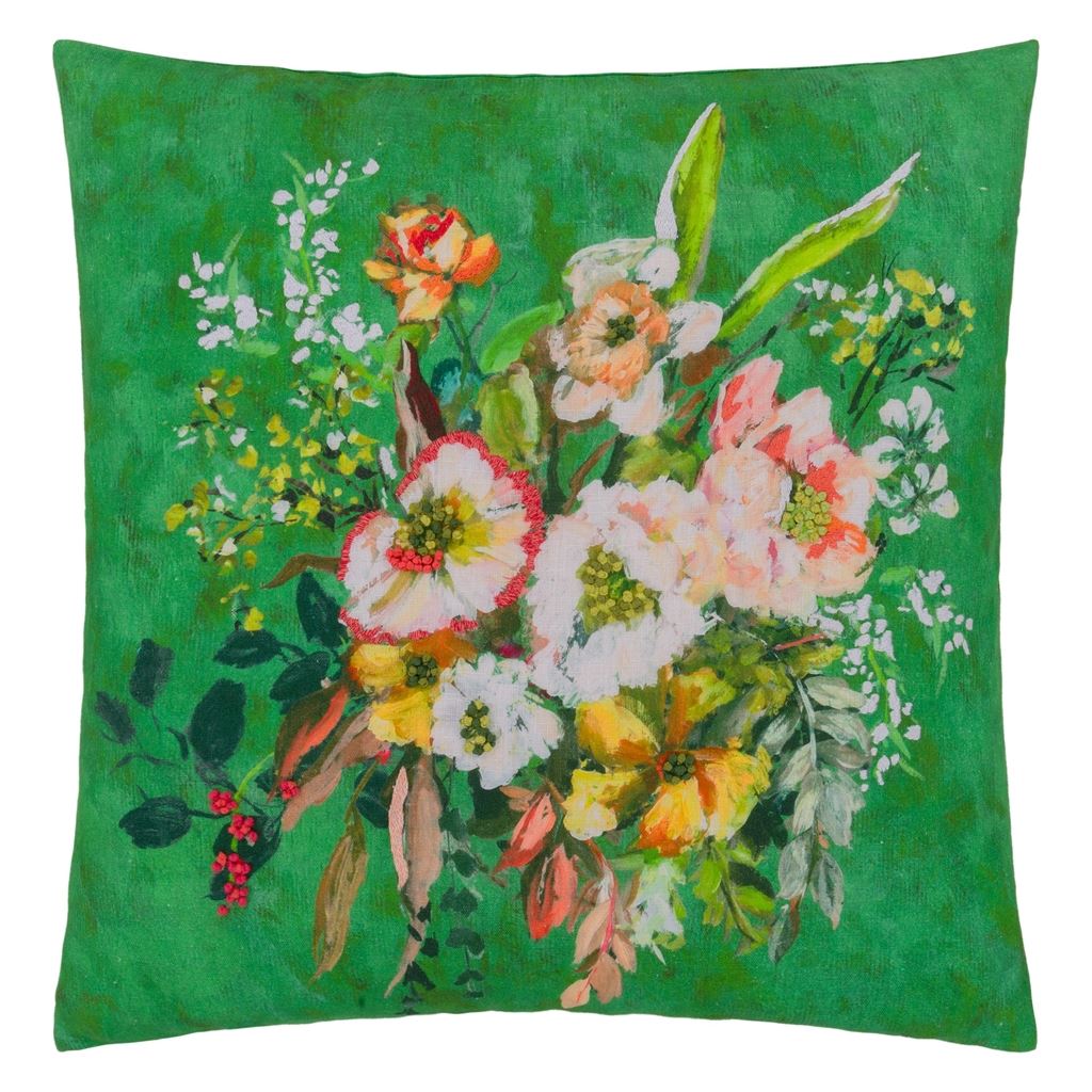 Margaretta Linen Emerald Cushion