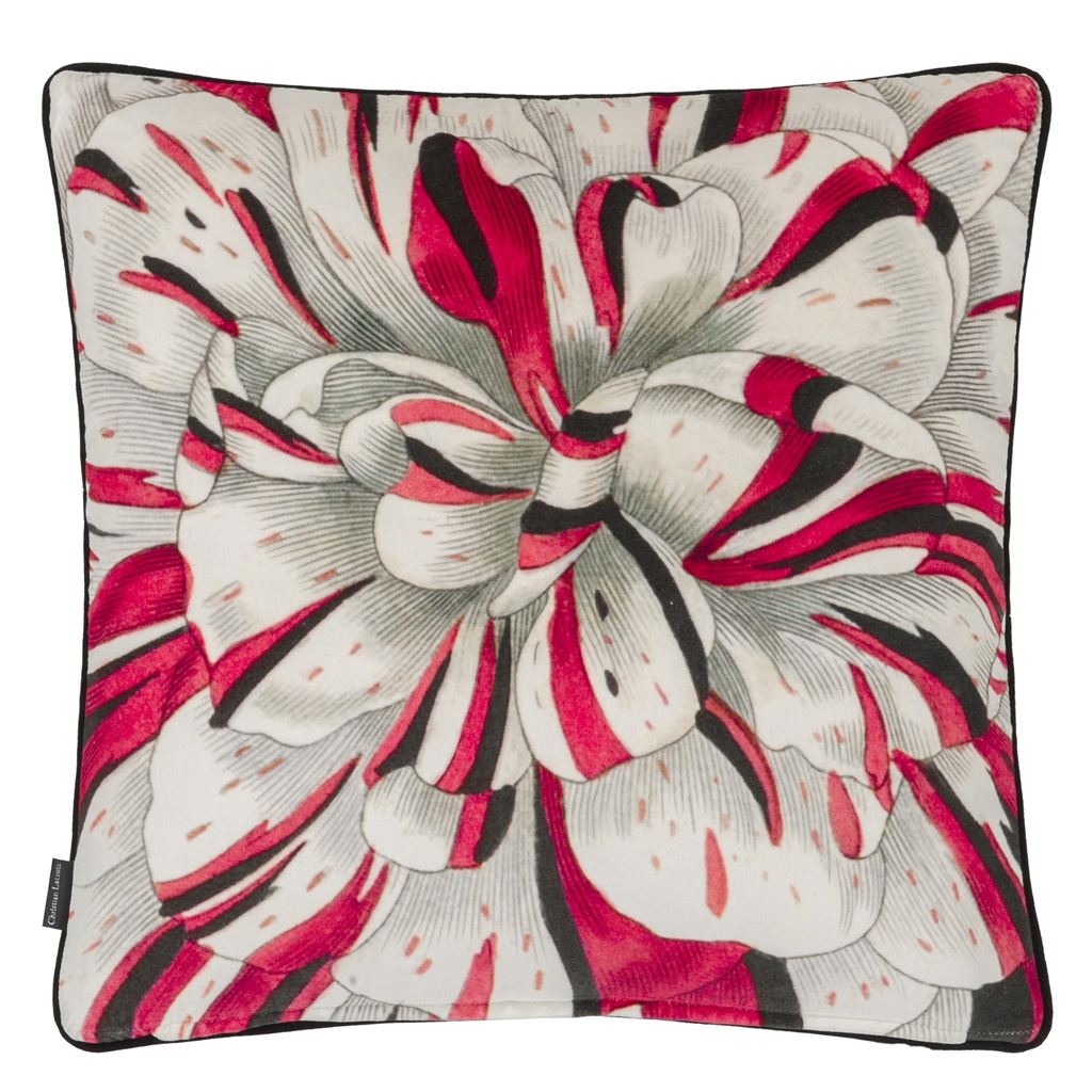 Flowered Craie Cushion - Reverse