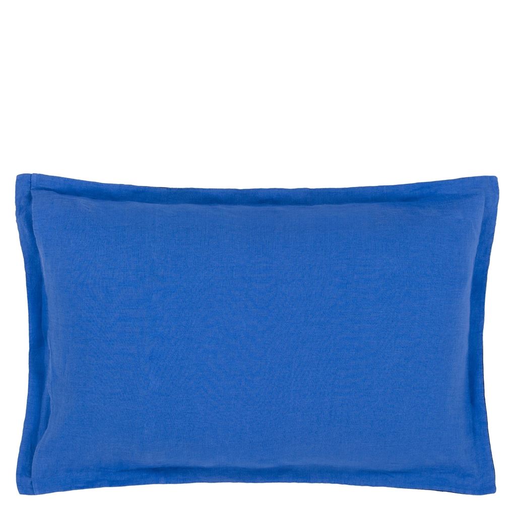 Biella Indigo & Lagoon Oxford Pillowcase - Reverse