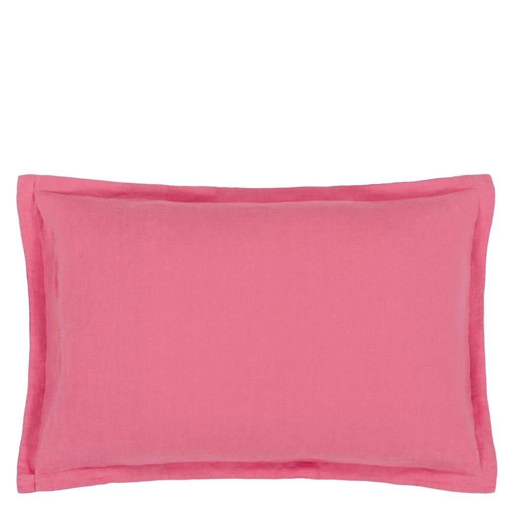 Biella Cerise & Hibiscus Oxford Pillowcase - Reverse