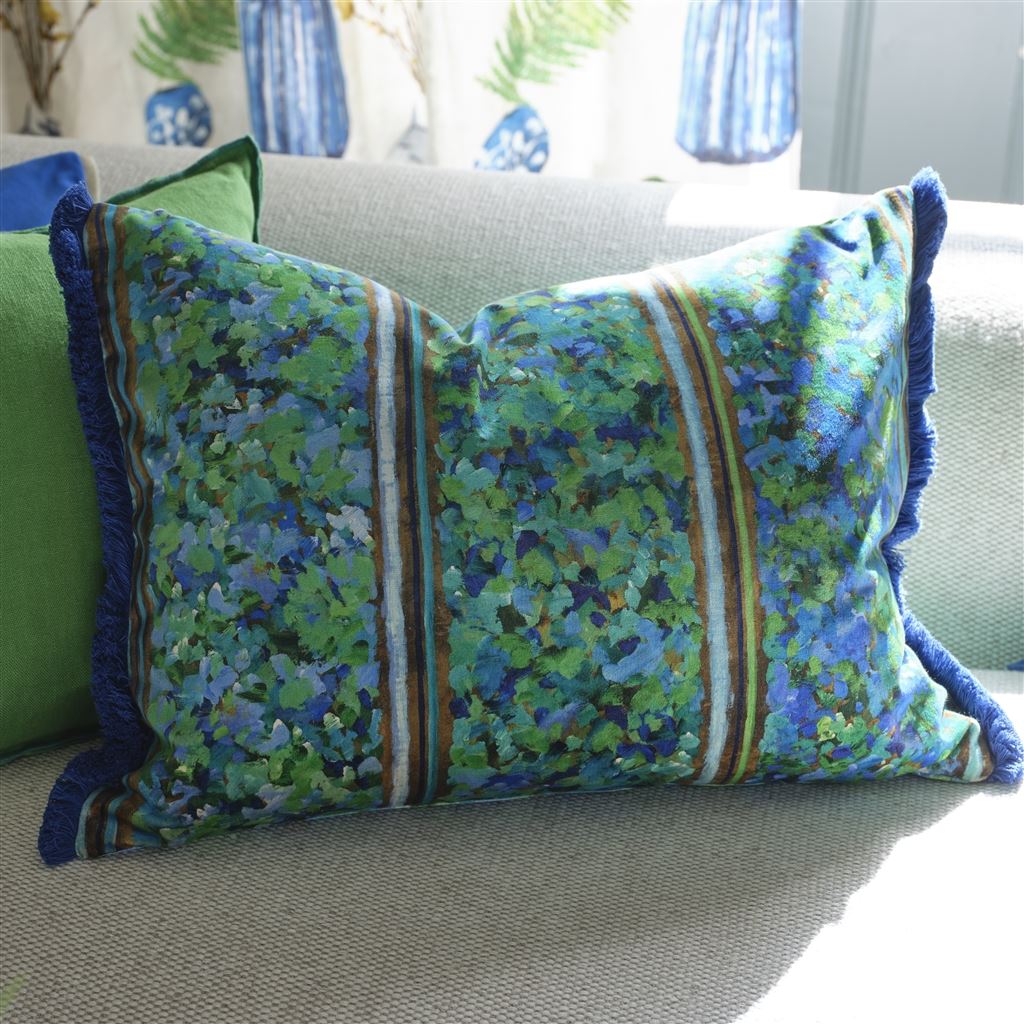 Sanzai Cobalt Velvet Cushion