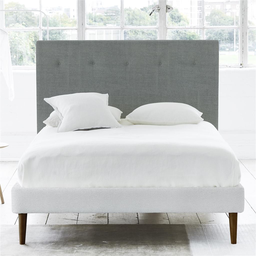 Polka King Headboard - Self Buttons - Brera Lino Zinc