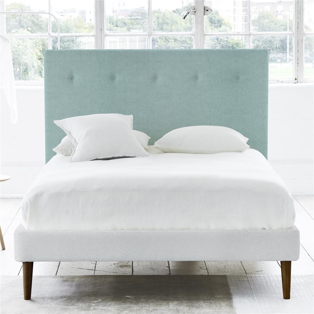 Polka King Headboard - Self Buttons - Brera Lino Celadon