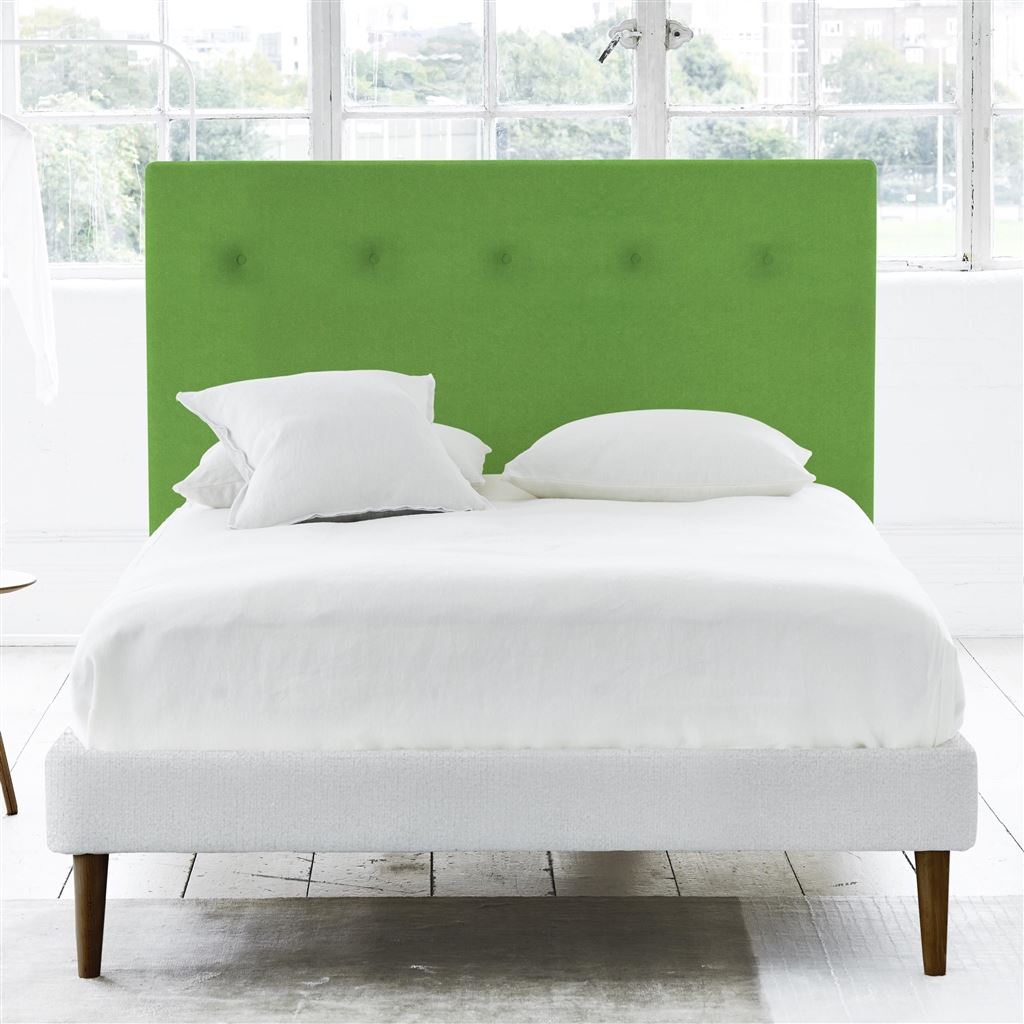 Polka King Headboard - Self Buttons - Cassia Grass