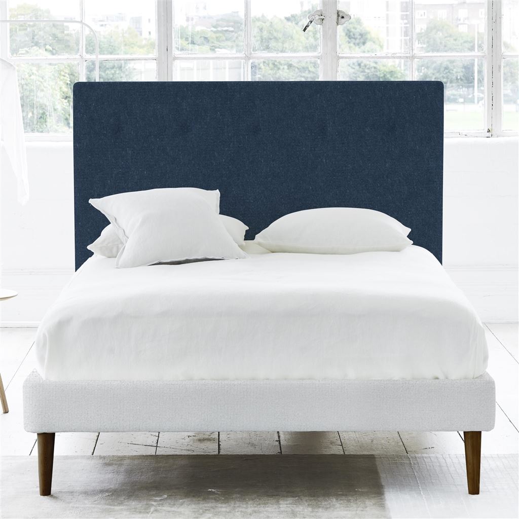 Polka King Headboard - Self Buttons - Cassia Prussian