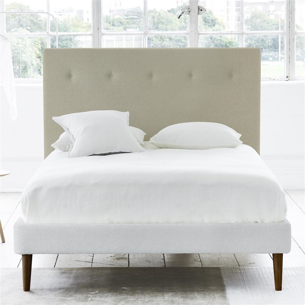 Polka King Headboard - Self Buttons - Cassia Dove