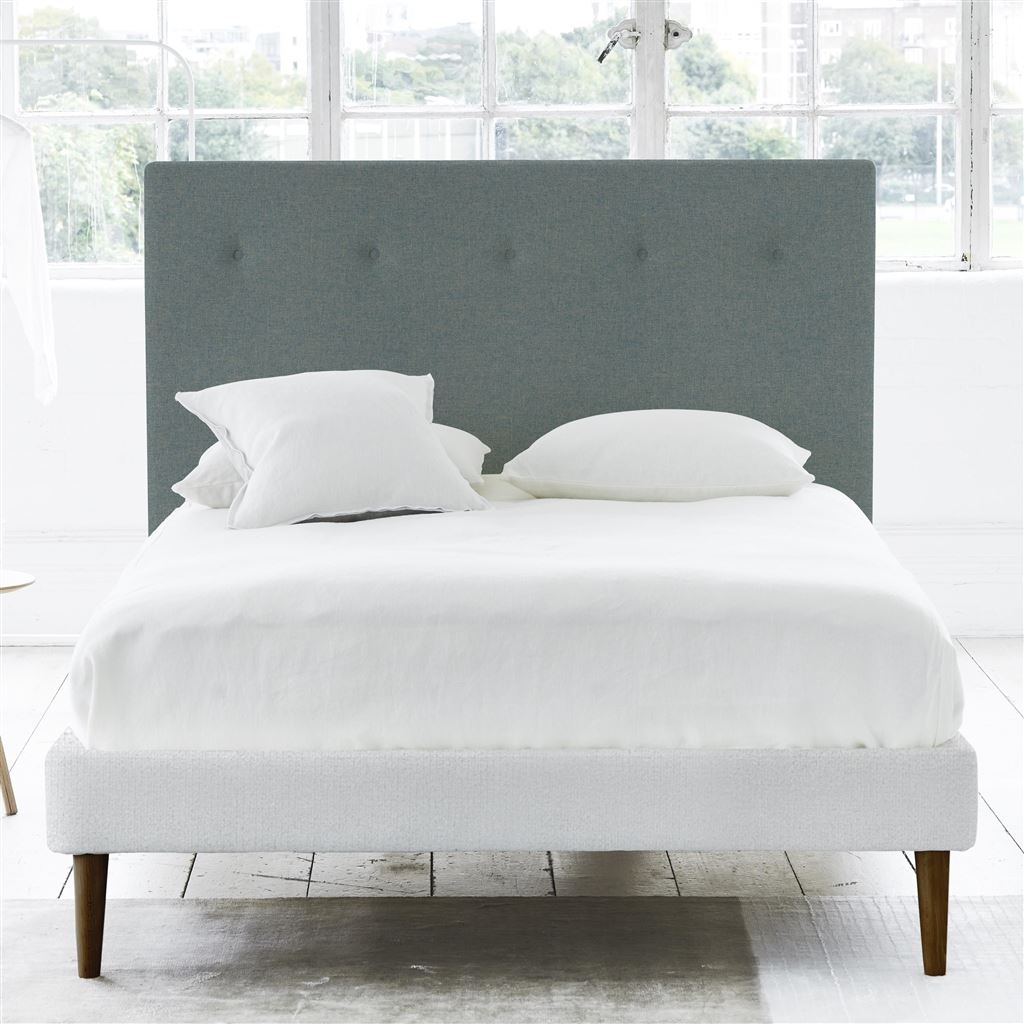 Polka Superking Headboard - Self Buttons - Rothesay Aqua