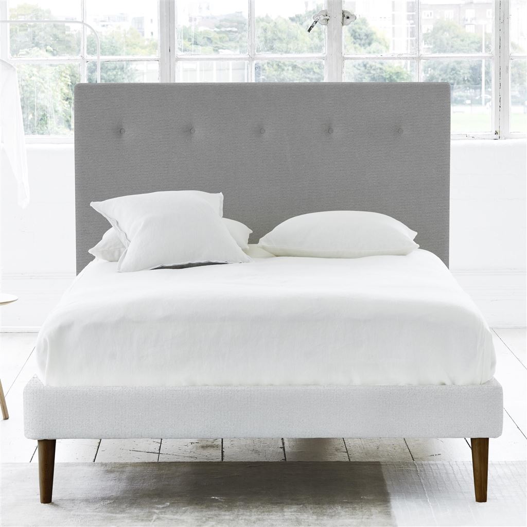 Polka Double Headboard - Self Buttons - Cassia Zinc