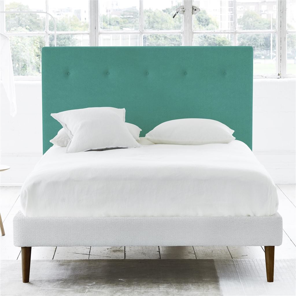 Polka Double Headboard - Self Buttons - Cassia Ocean