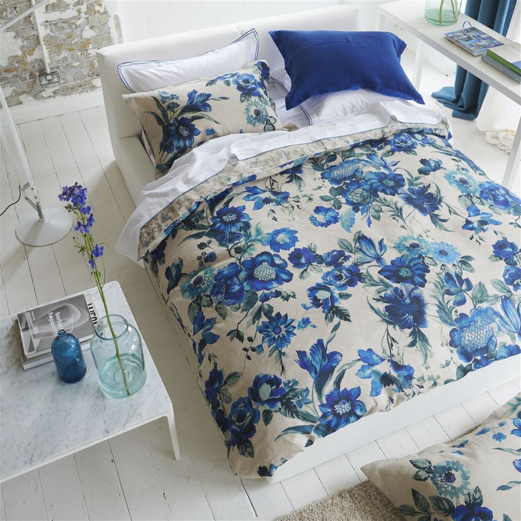 Hirigana Indigo Linen Bed Linen