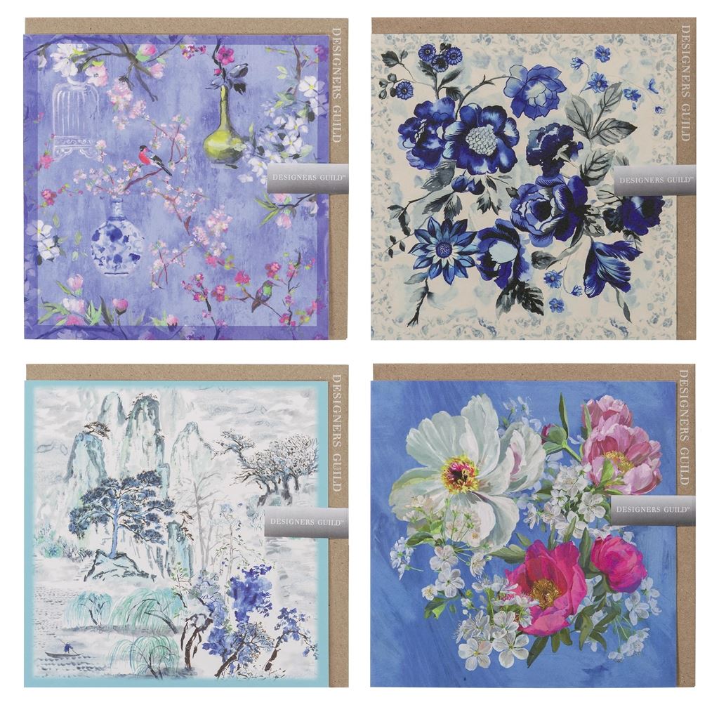 Indigo Set of 4 Greetings Cards 