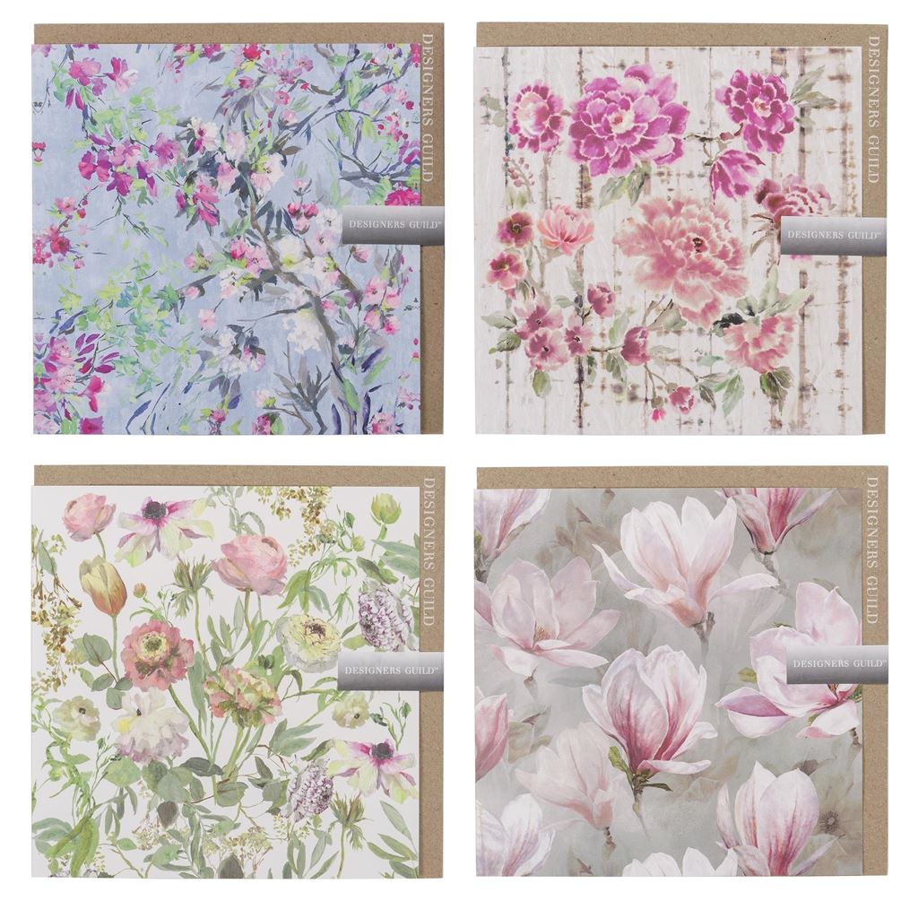 Peony Set of 4 Greetings Cards 