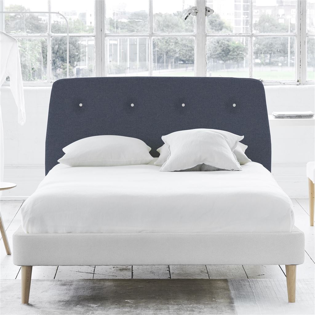 Cosmo Double Headboard - White Buttons - Rothesay Denim