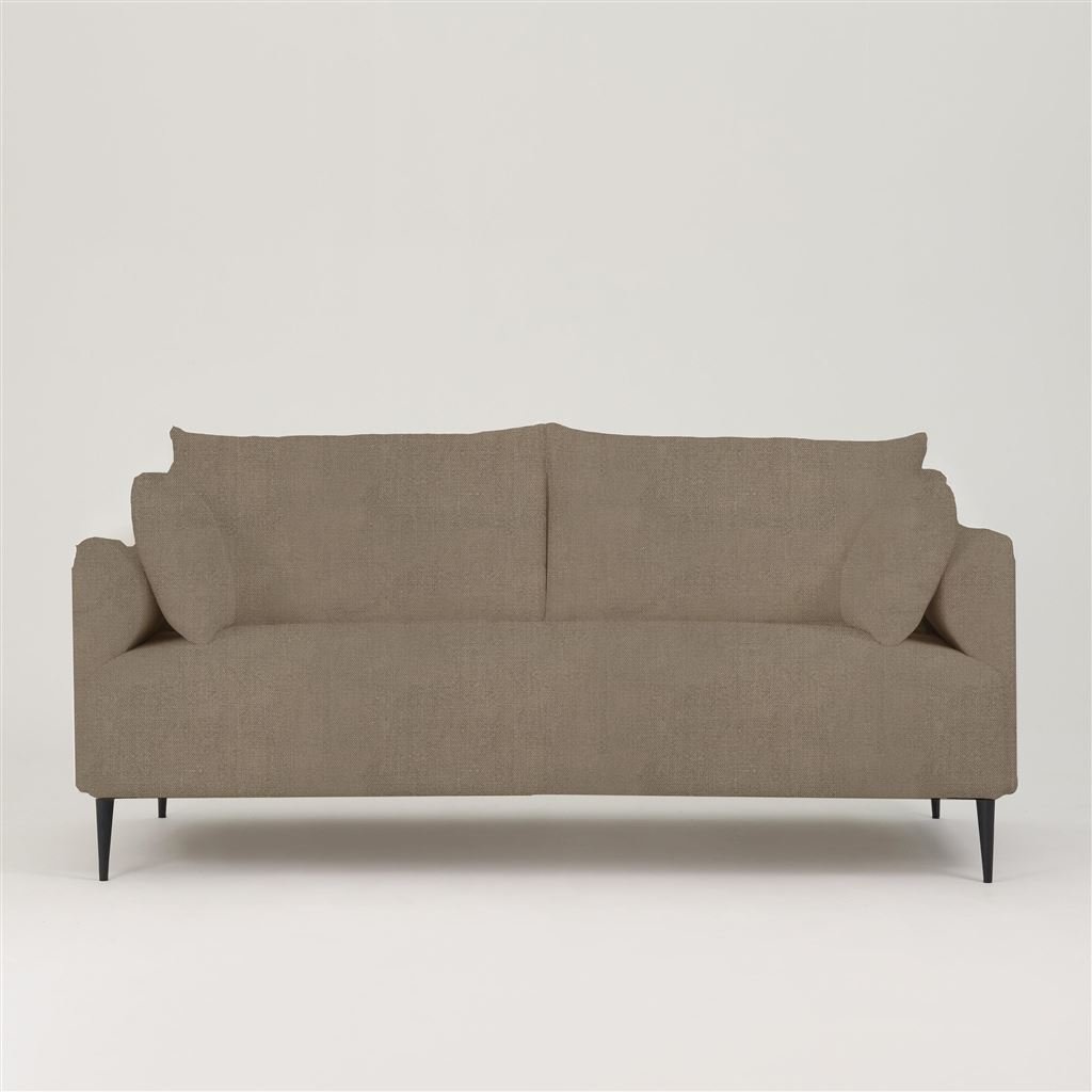 Positano 2.5 seater - Matt Black Legs - Brera Lino Cocoa