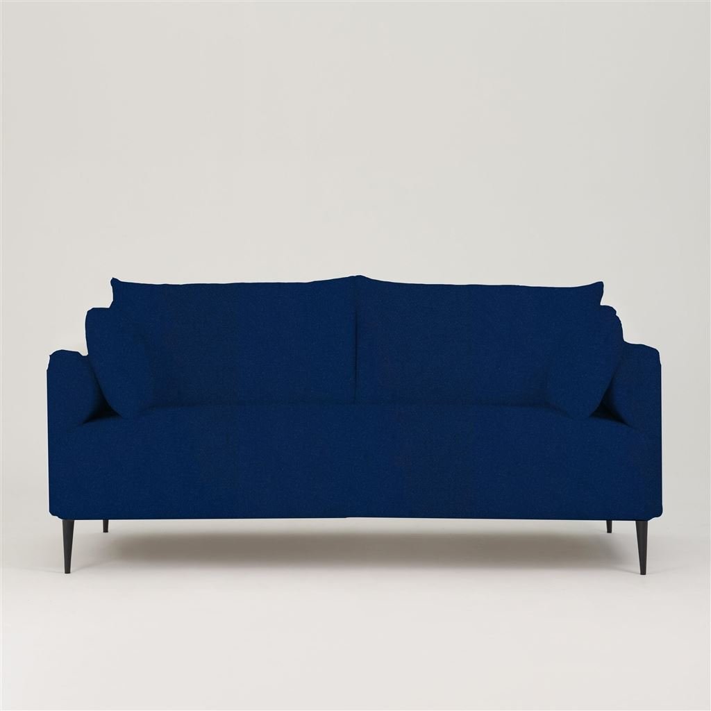 Positano 2.5 seater - Matt Black Legs - Cassia Velvet Indigo