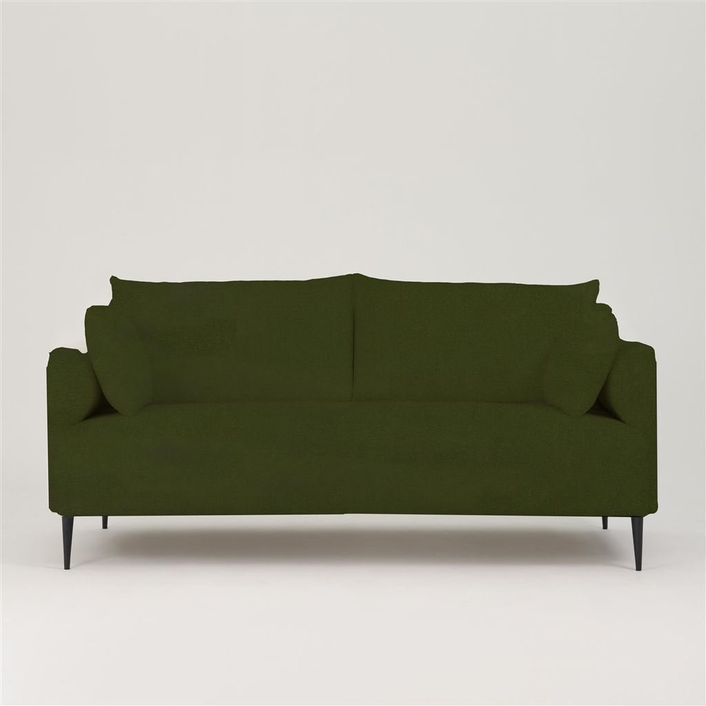 Positano 2.5 seater - Matt Black Legs - Cassia Velvet Fern