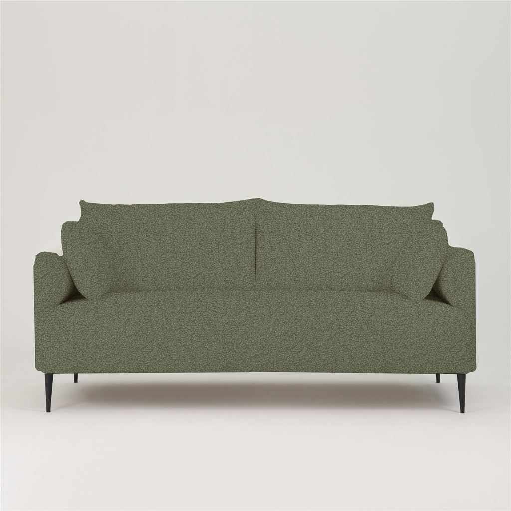 Positano 2.5 seater - Matt Black Legs - Aria Vintage Green