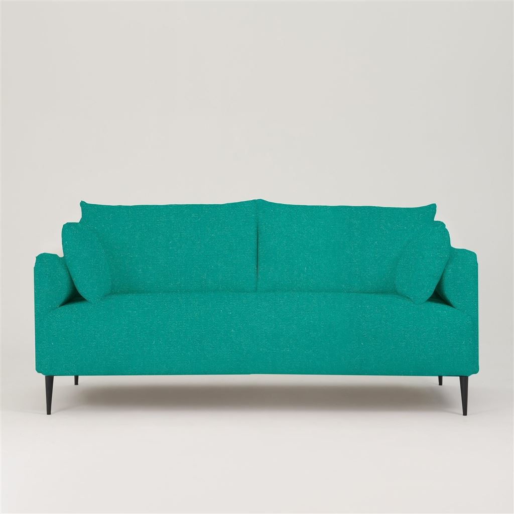 Positano 2.5 seater - Matt Black Legs - Cassia Velvet Ocean